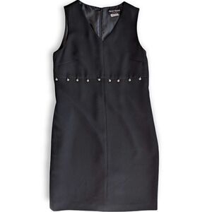 Vintage Harve Bernard Evening Pearl V Neck Sheath Dress - 10P